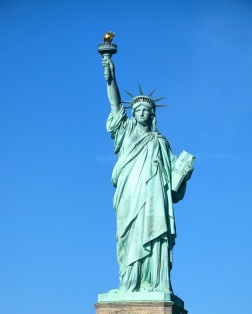 The iconic Statue of Liberty.
